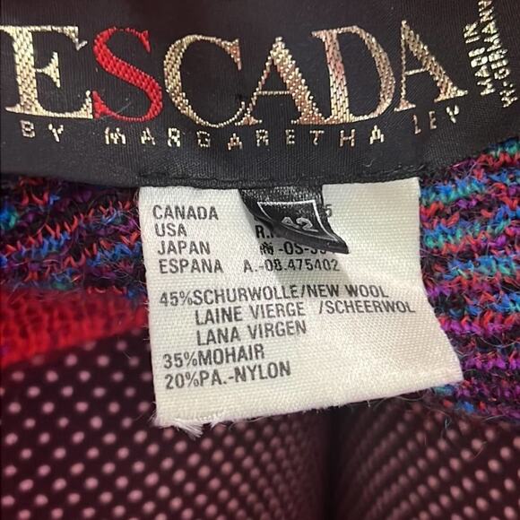 ESCADA BY MARGARETHA LEV‎ MOHAIR BLEND PAISLEY CHUNKY VINTAGE SWEATER SIZE 42 - Picture 13 of 15